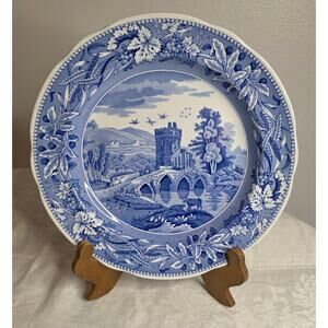 Vintage SPODE Blue Room Collection LUCANO 10" Dinner Plate Blue White England